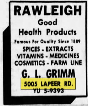 Westgate (Curio Cabinet Gift Shoppe, Westgate Garden Center, Hency Grocery) - Oct 1961 Rawleigh Health Products (newer photo)